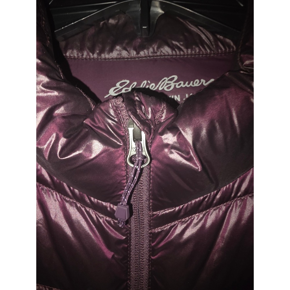 Eddie Bauer Womens Packable Down Jacket 650 Fill Puffer Plum Purple Large - Picture 4 of 7